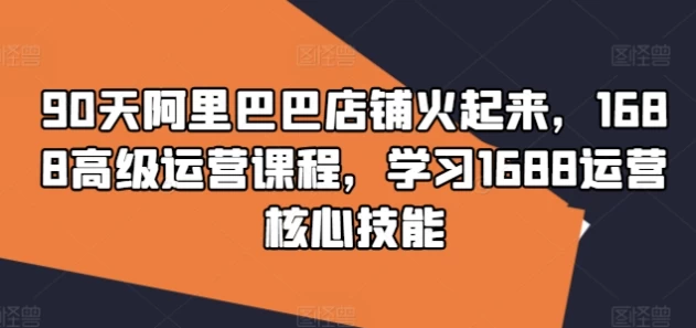 1688高级运营课 学习核心技能