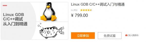 Linux GDB C/C++调试入门与精通，张海洋视频课程